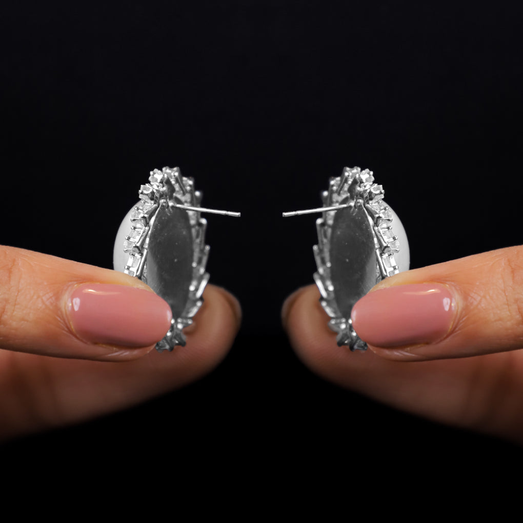 Pearl & Sparkle Stud Earrings