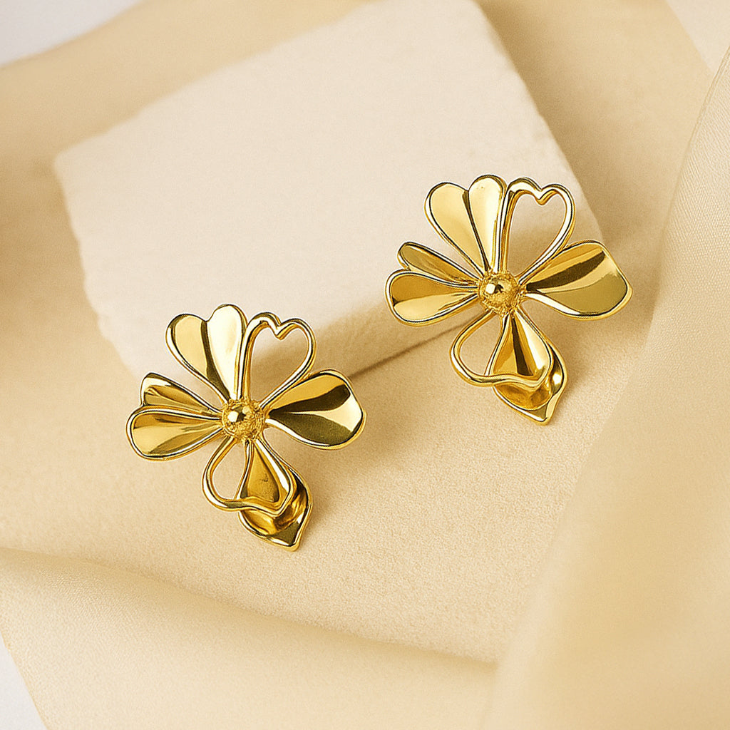 Golden Bloom Stud Earrings