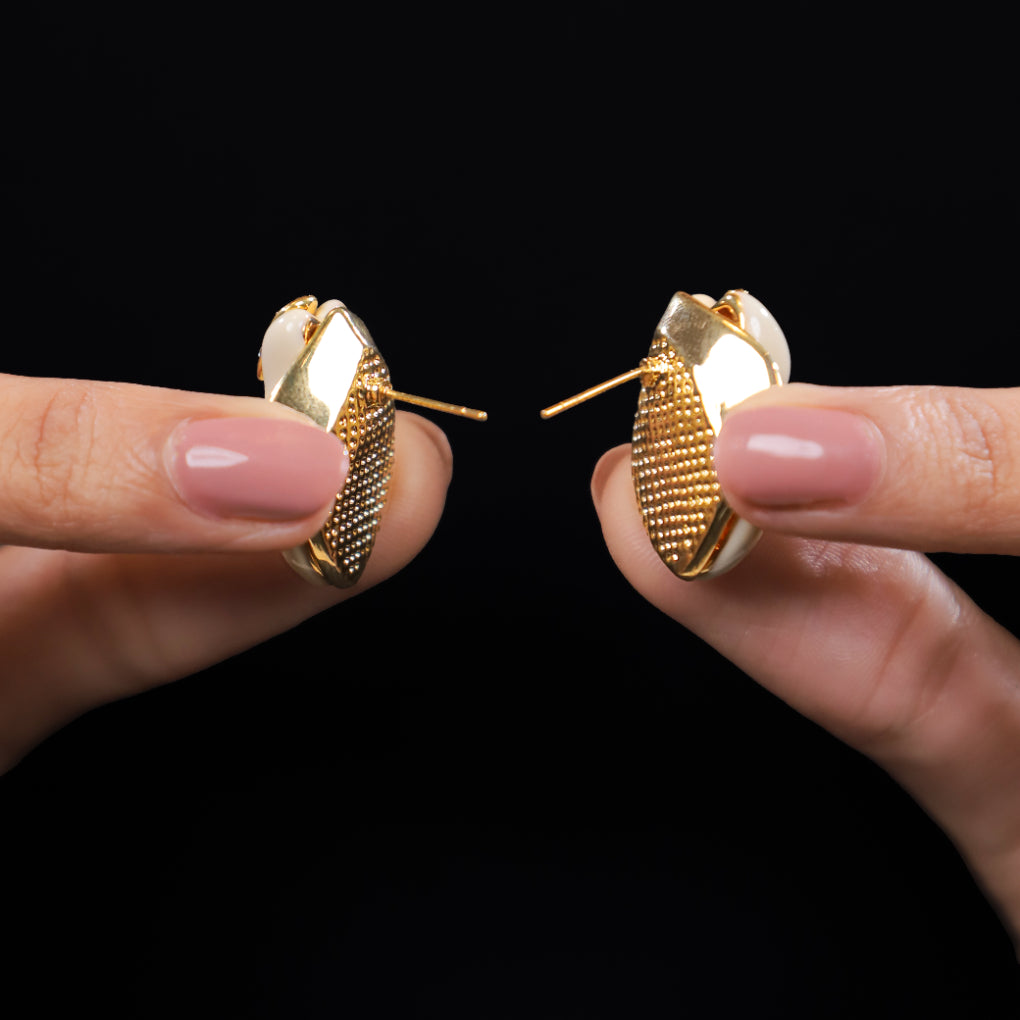 Ivory Bloom stud earrings