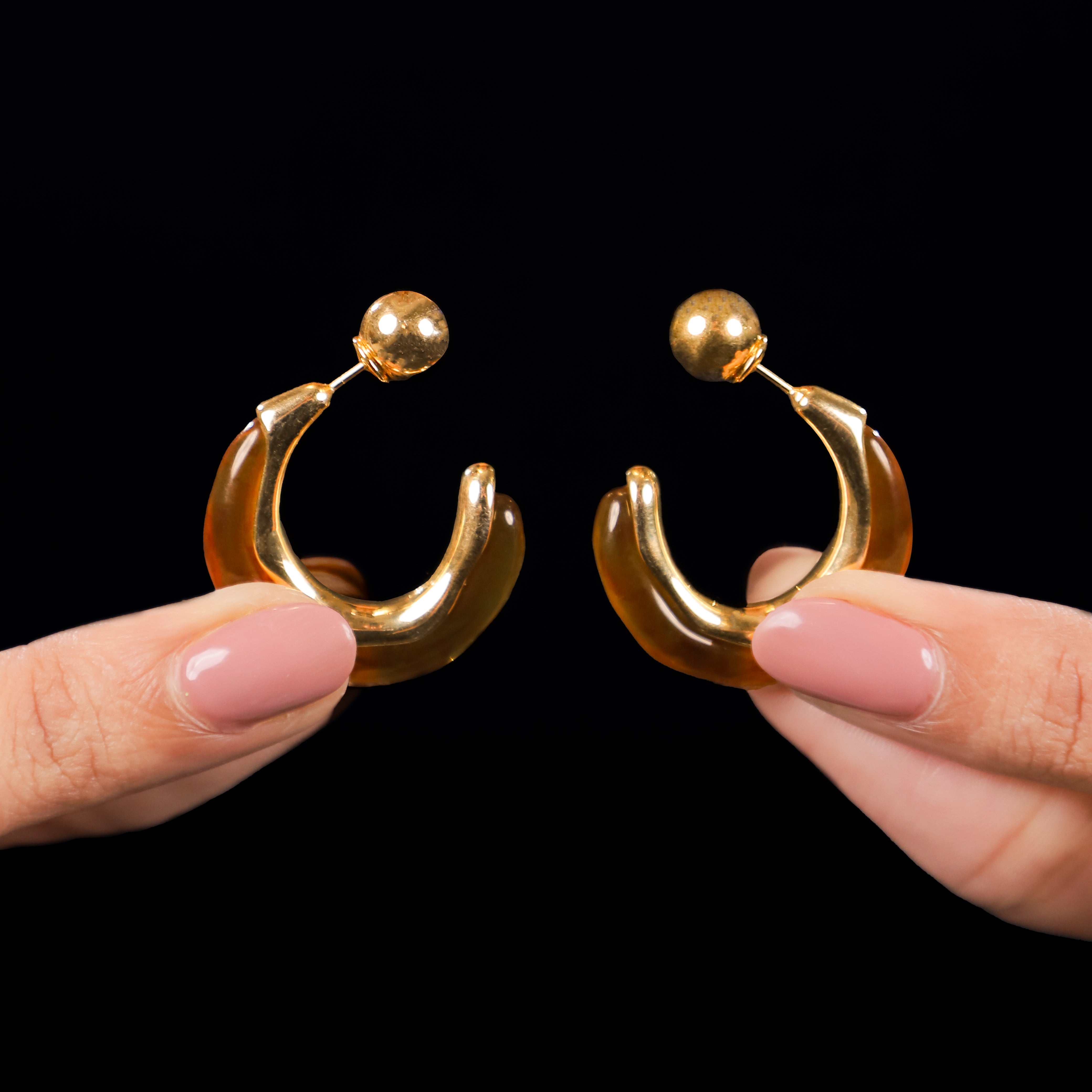 Rose Gold Double Sided Earrings