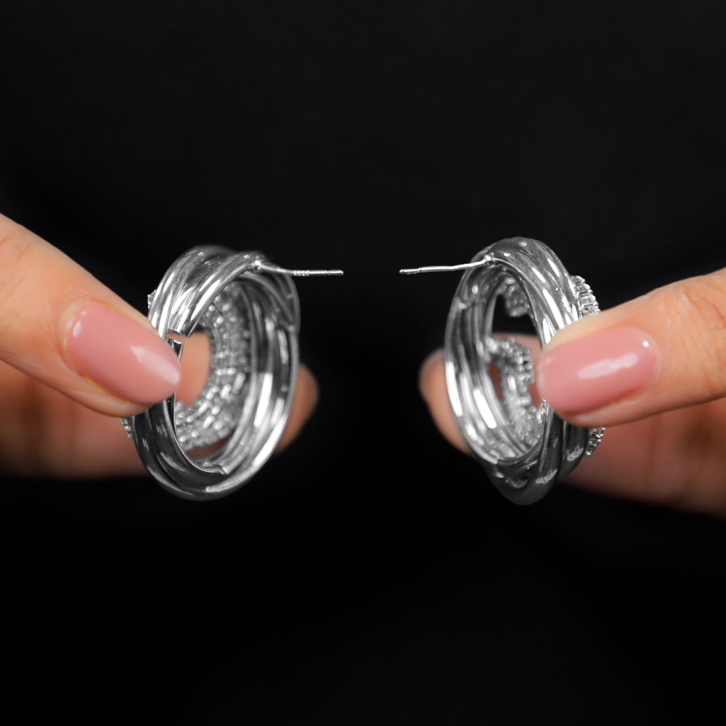 CG AD Diamond Silver Earrings
