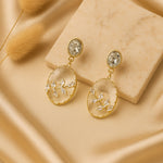 Load image into Gallery viewer, Ivory Embellished Stone Earrings
