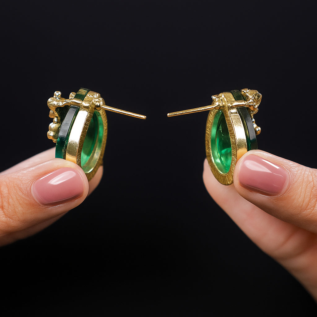 Teal Teardrop Studs