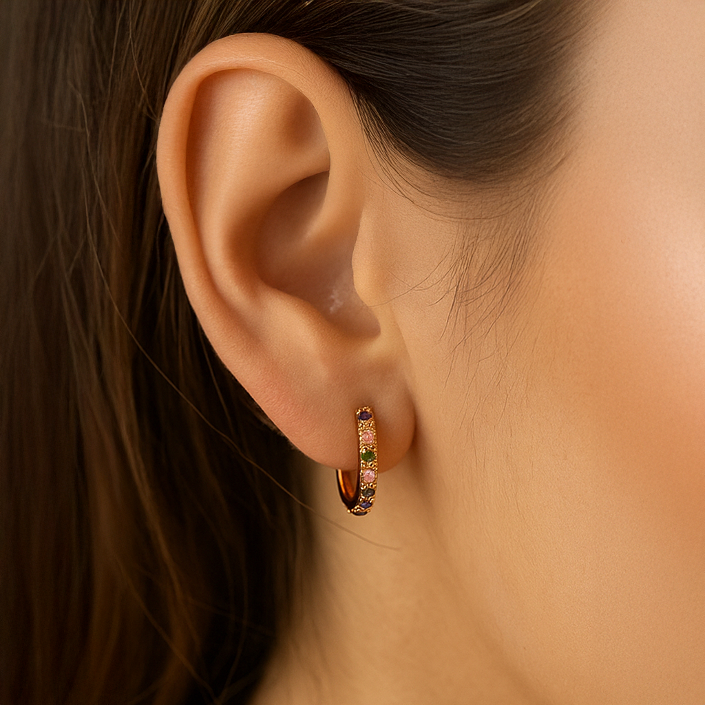 Small Multicolored Hoop Earrings