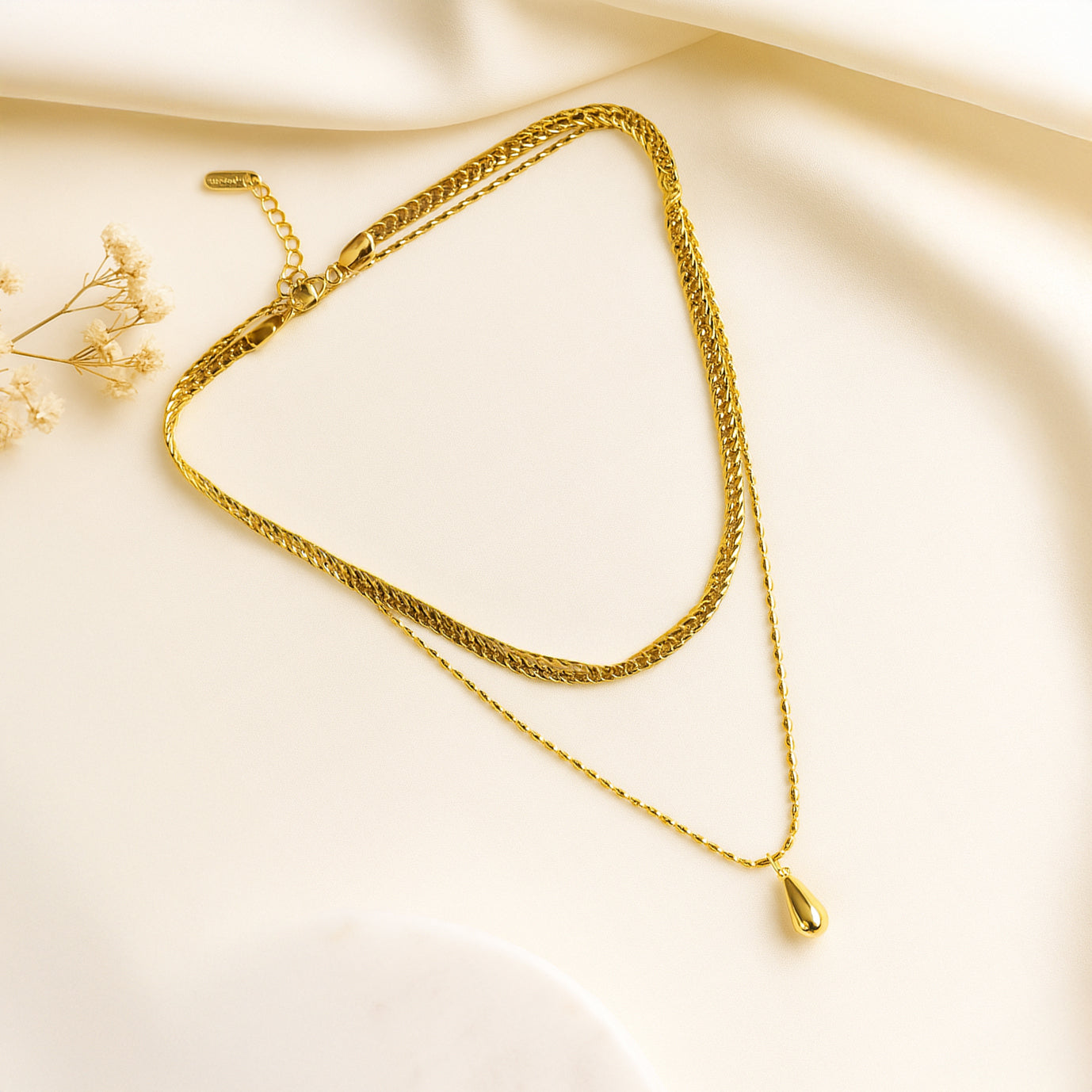 Golden Tear - Layered Chain Necklace