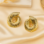 Load image into Gallery viewer, Golden Spiral Stud Earrings
