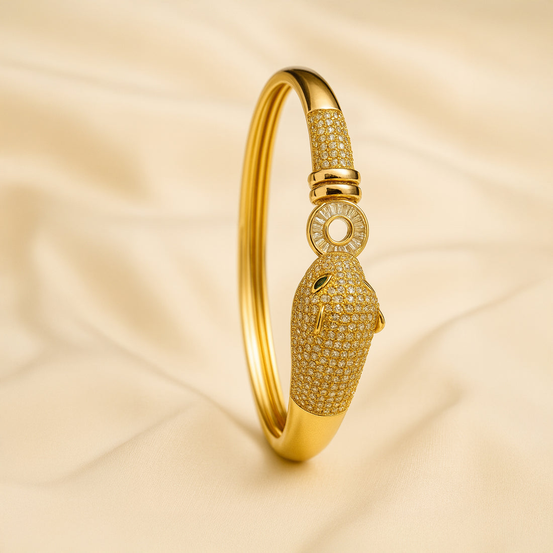 Diamond Leopard Head Gold Plated Bracelets