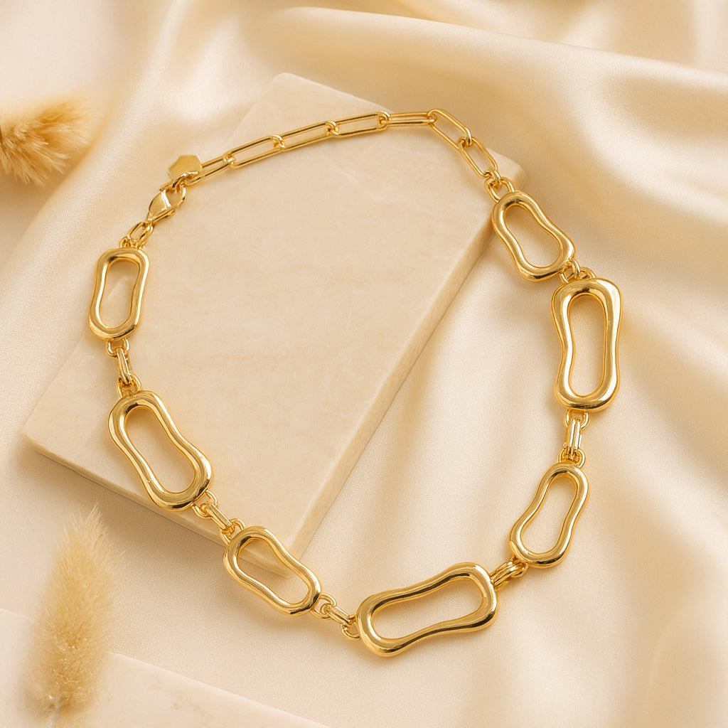 Molten Chain - Golden Link Necklace