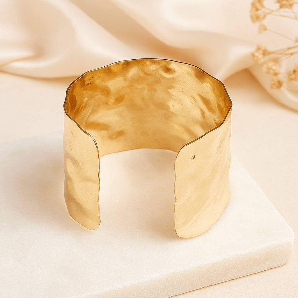 Golden Ripple Cuff Bracelet