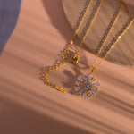 Load image into Gallery viewer, American Diamond CZ Golden Round Pendant
