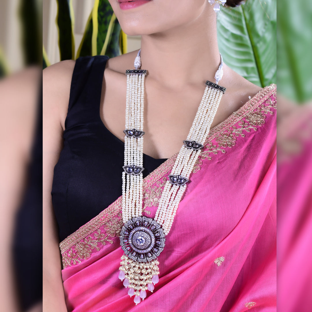 Multi Layer Traditional Necklace With Earring