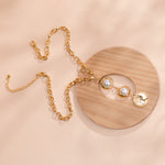 Load image into Gallery viewer, Pearl And Ancient Coin Attached Drop Necklace