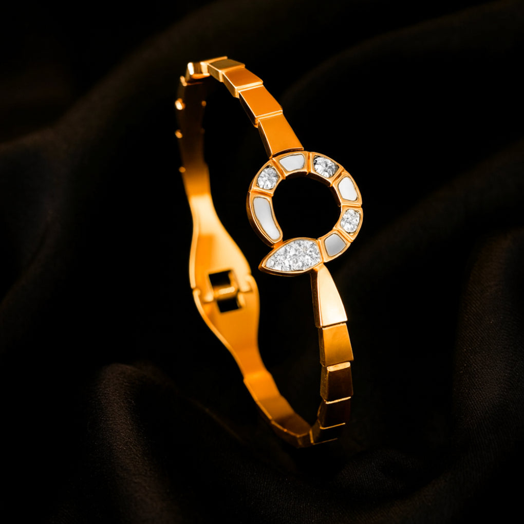 Crystal Snake - Statement Gold Bracelet