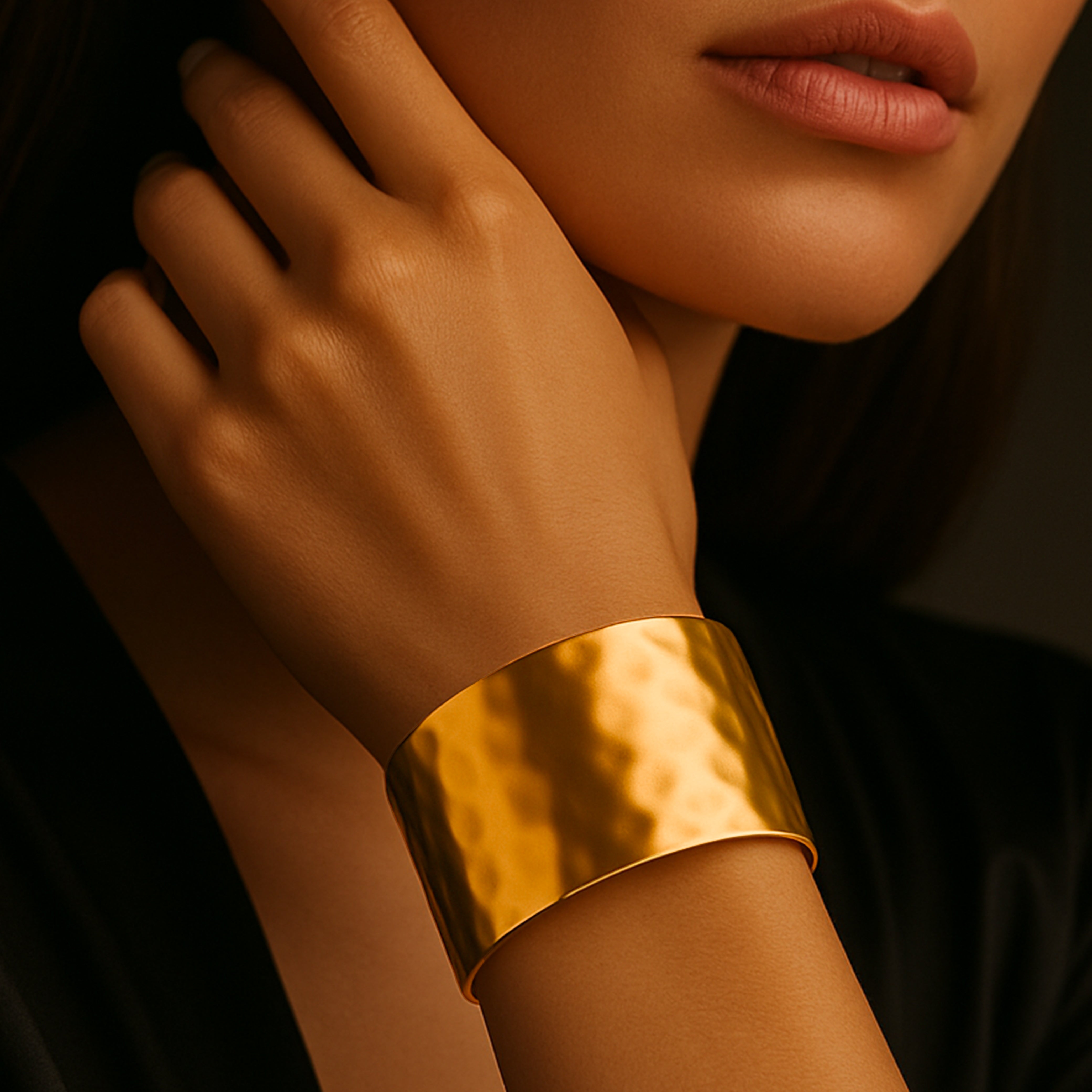 Golden Ripple Cuff Bracelet