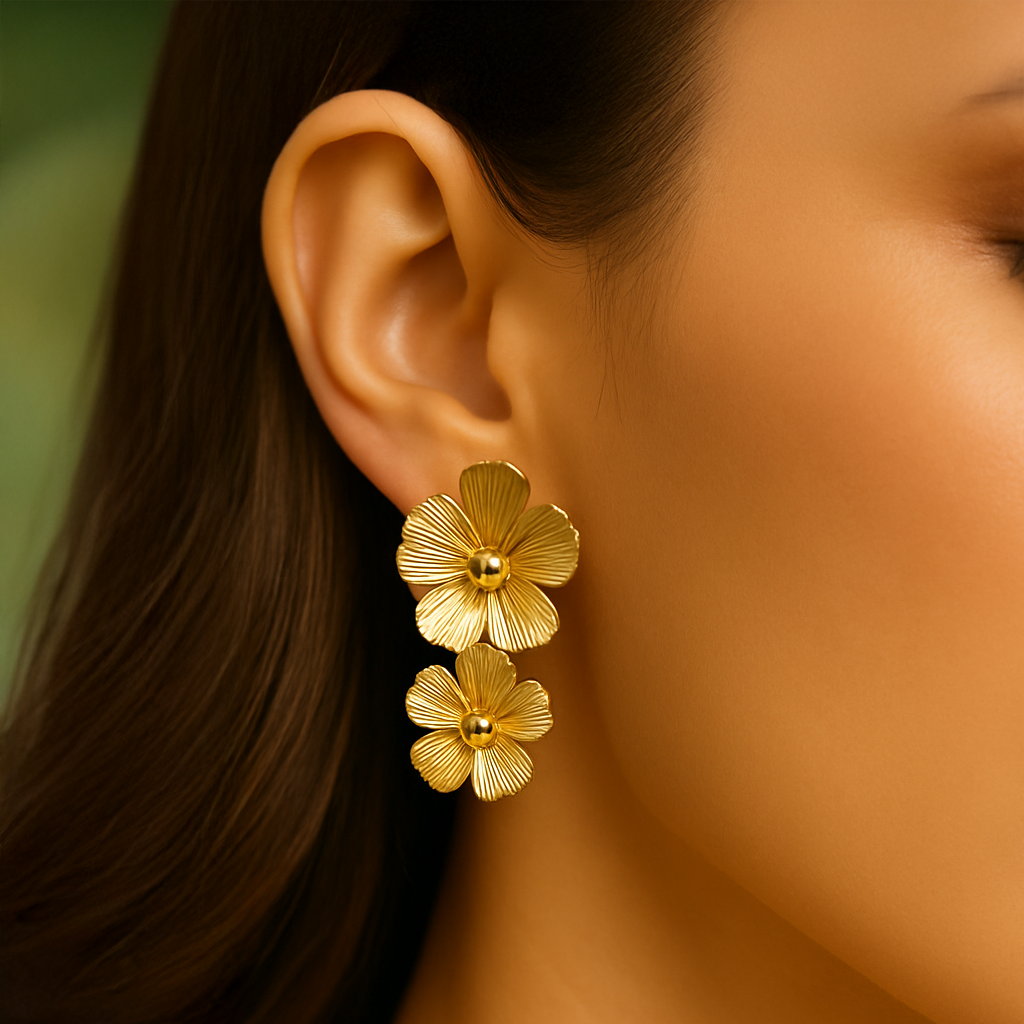 Golden Orchids Earrings