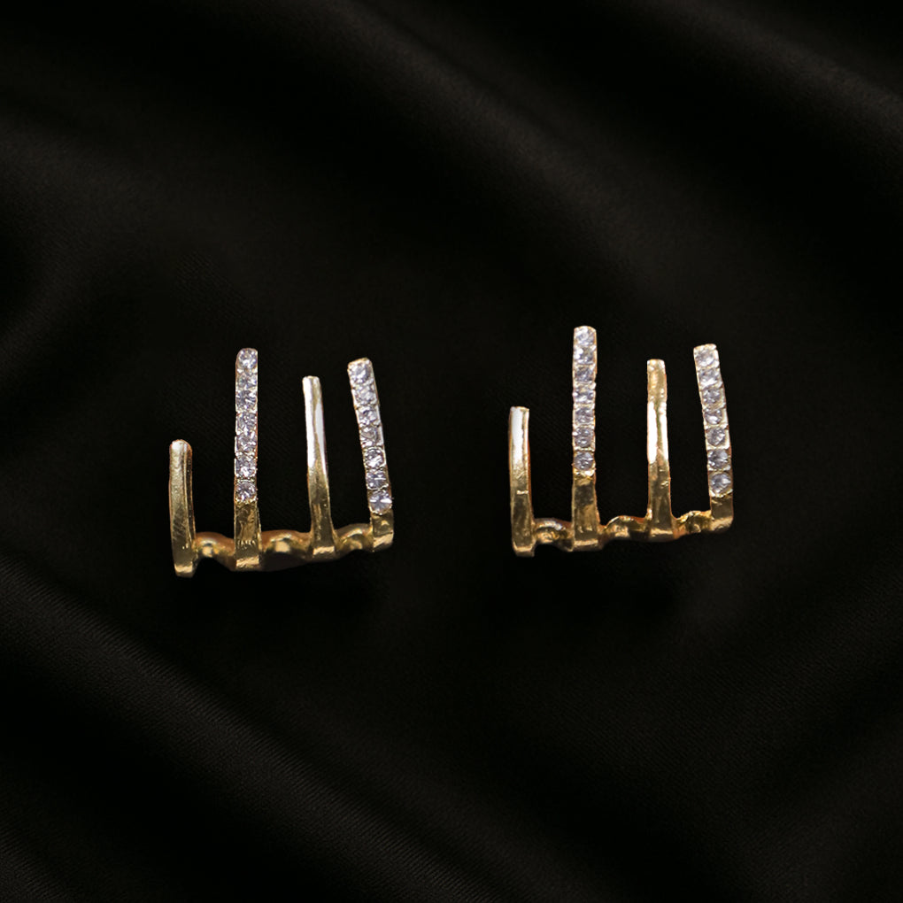 Gold Crystal Stud Earrings