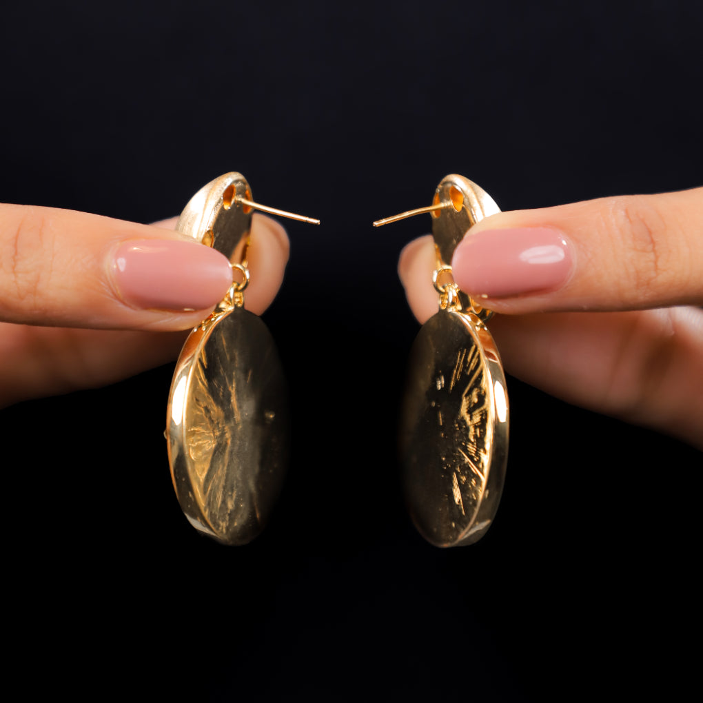 Leopard Print Round Alloy Stud Earrings