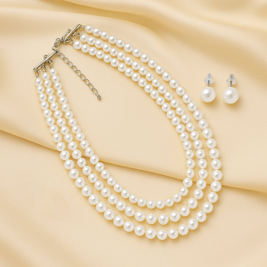 Pearly White - Layered Bead Necklace