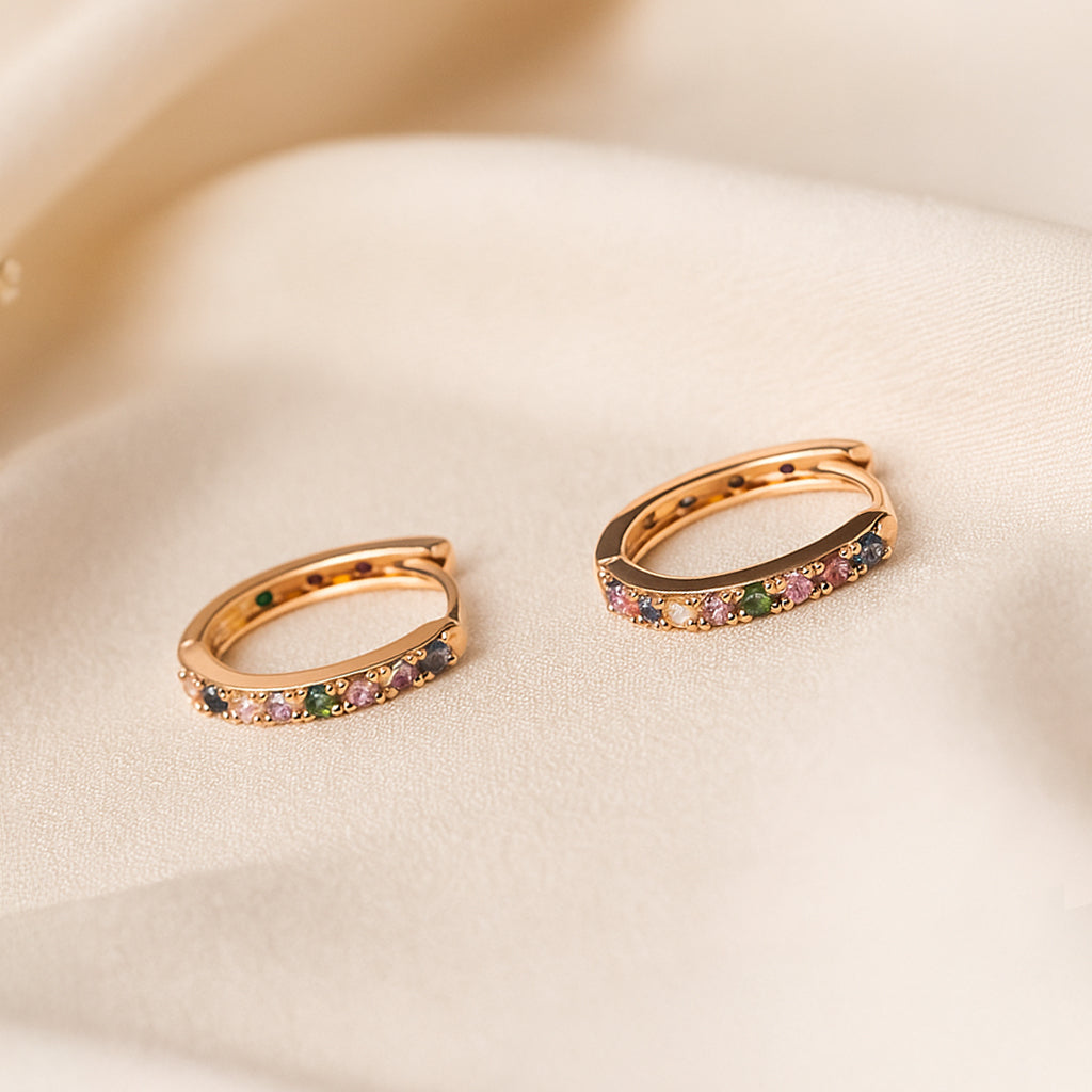 Small Multicolored Hoop Earrings