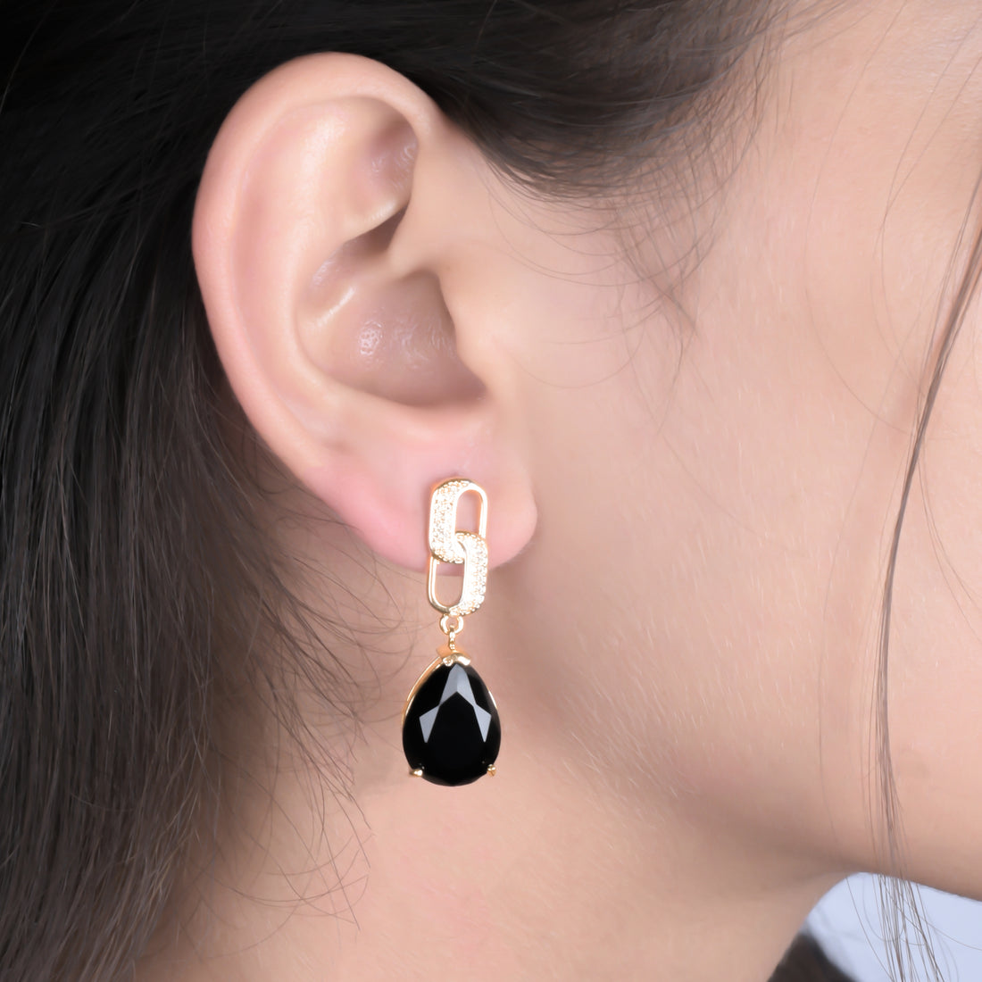 Black Crystalline Earrings