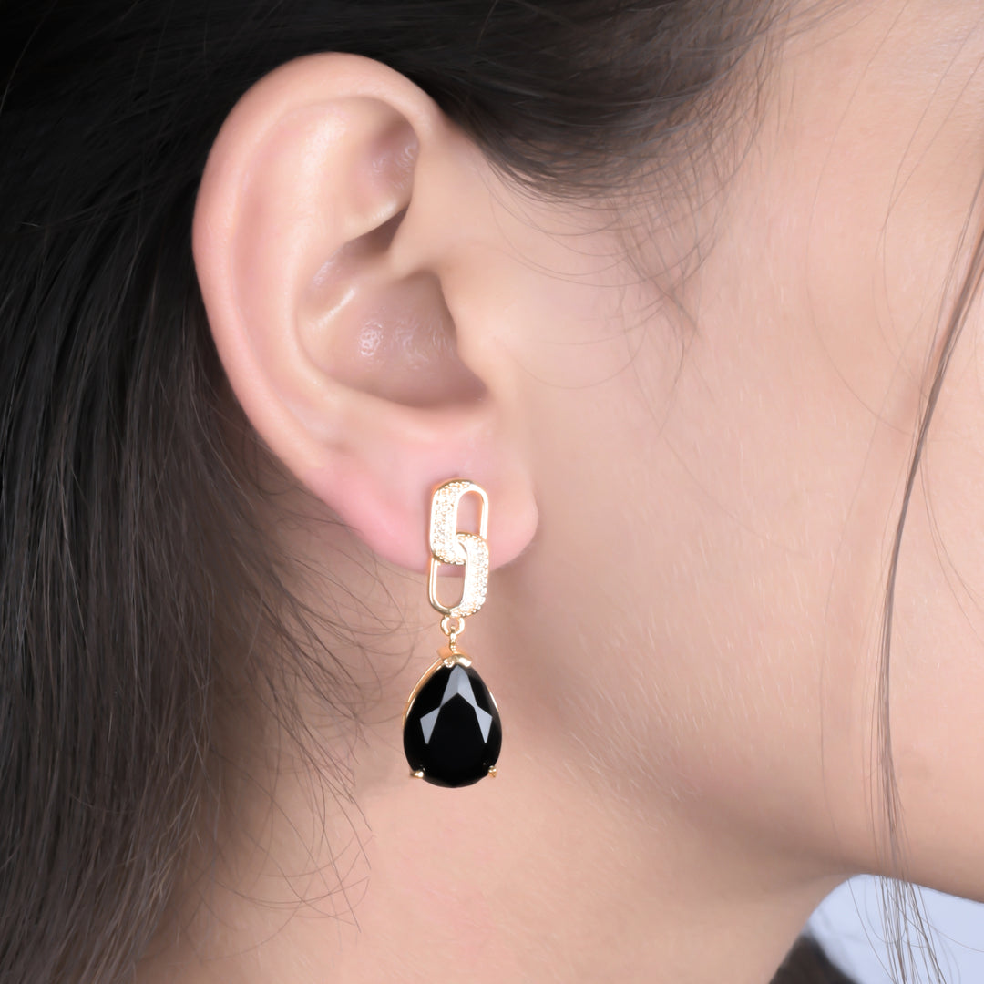 Black Crystalline Earrings