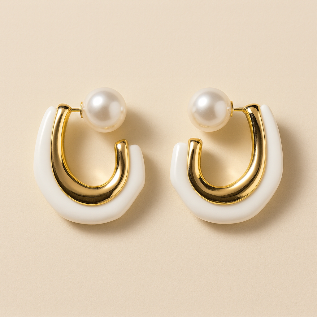 Double Sided Silver Earrings