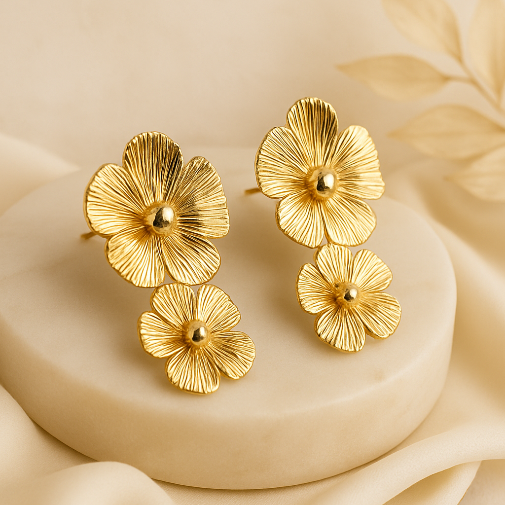 Golden Orchids Earrings