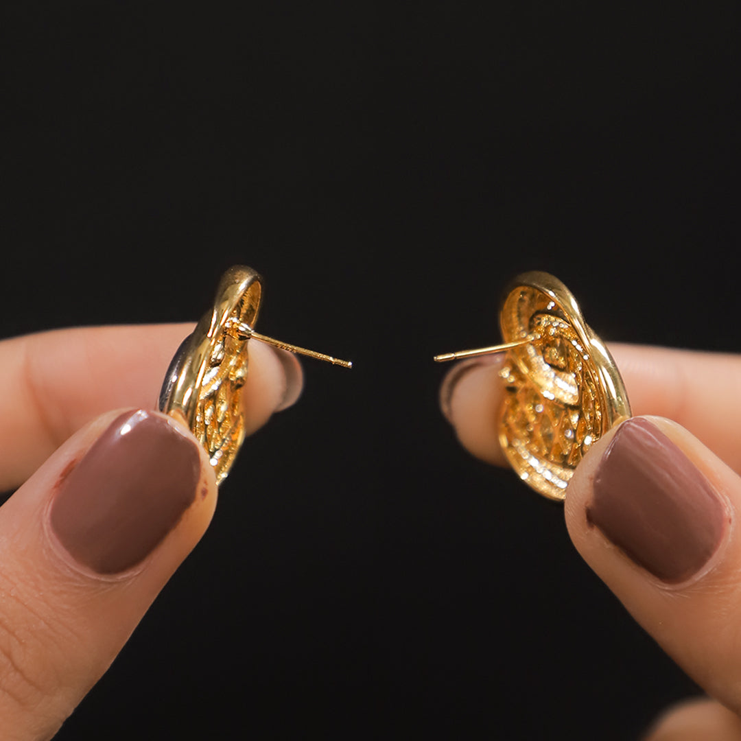 Gleaming Swirls Gold & Silver Studs