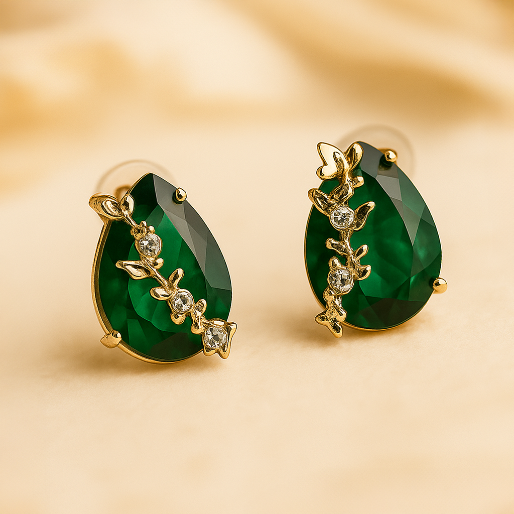 Teal Teardrop Studs