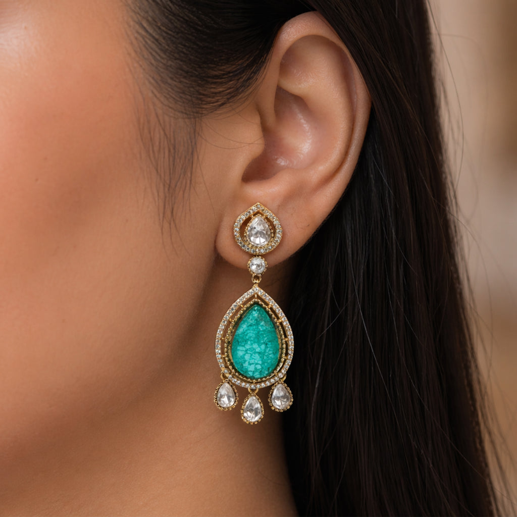 Emerald Maharani Necklace Set