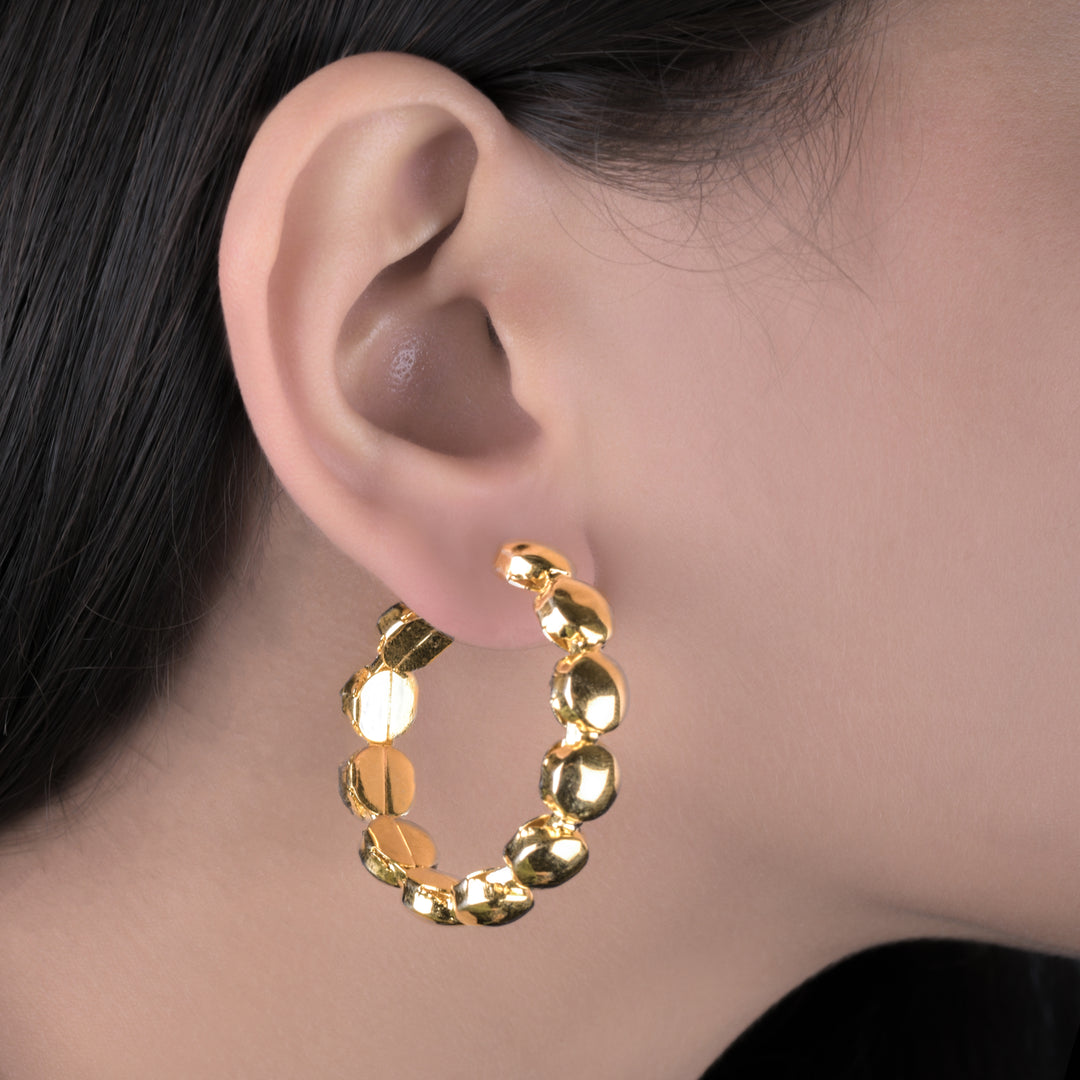 Rose Gold Circular Hoop Earrings