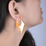 Load image into Gallery viewer, Triangle Western Gold Plated Earrings
