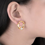 Load image into Gallery viewer, Pearl Gold Plated Earrings