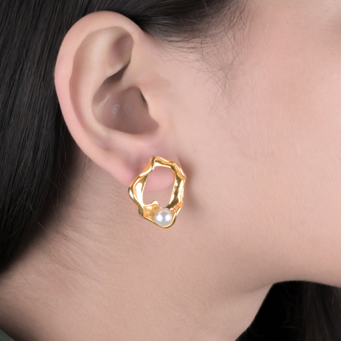 Pearl Gold Plated Earrings