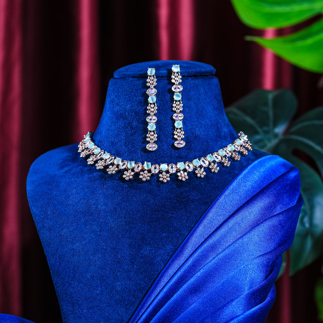 Crunchy Fashion American Diamond Necklace Set