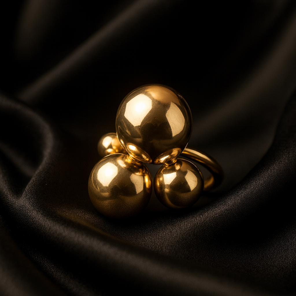 Golden Cluster - Statement Open Ring