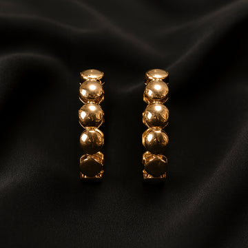 Golden Pebble Hoop Earrings
