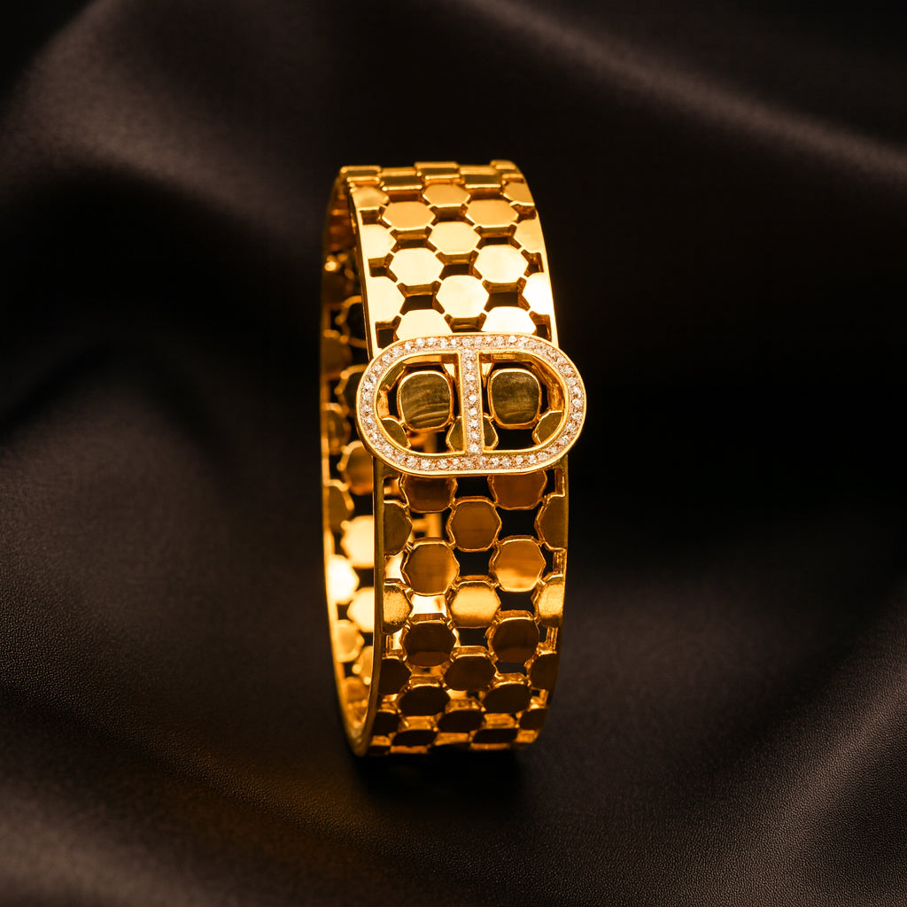 Gold Tone Hexagon Case Bracelets