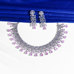 Load image into Gallery viewer, CZ Pink Diamonds Necklace Earrings Set