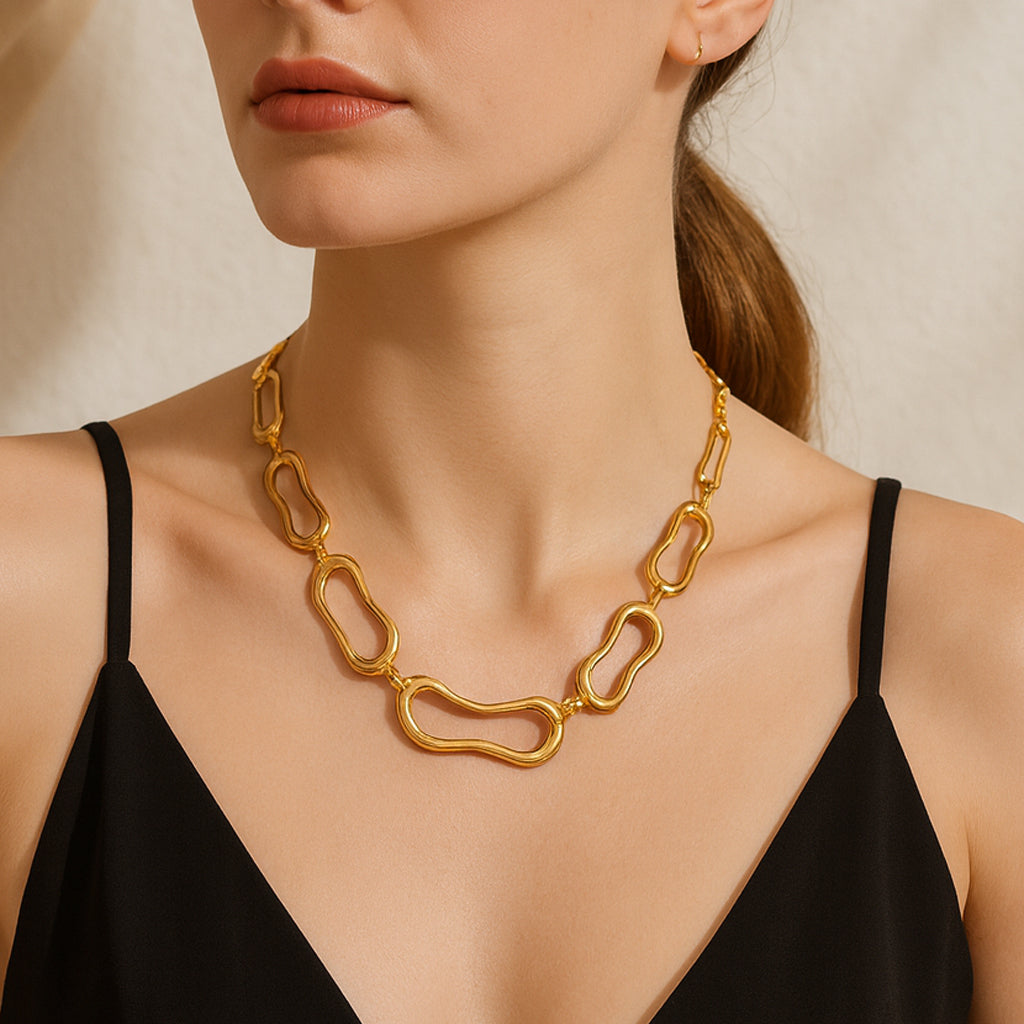 Molten Chain - Golden Link Necklace