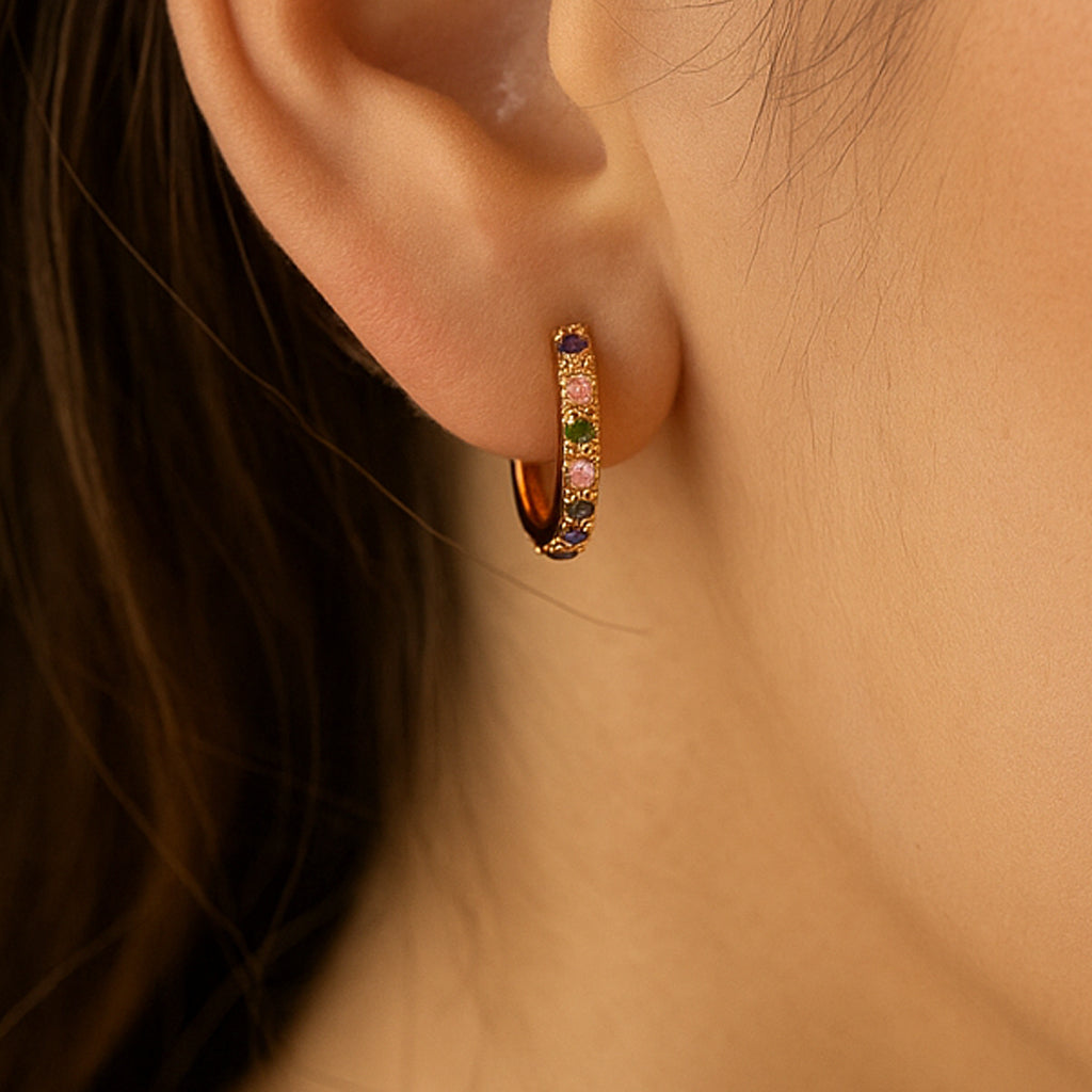 Small Multicolored Hoop Earrings