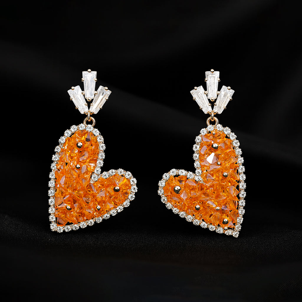 Orange Sparkling Heart