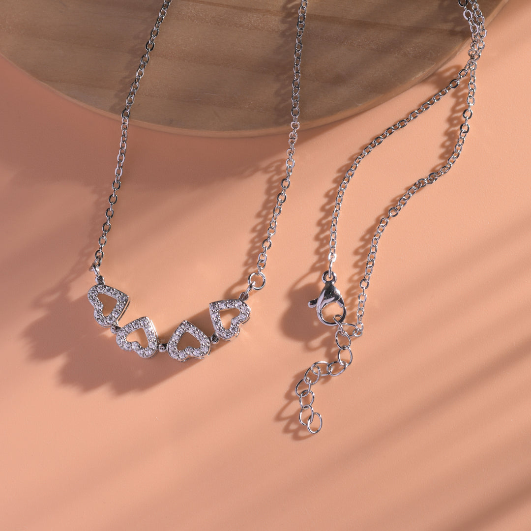 Silver Heart Shape Trending Necklace
