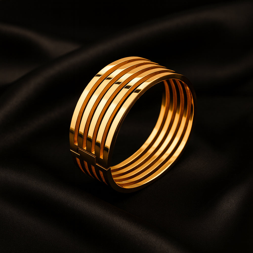 Golden Stacks - Layered Bangle Bracelet