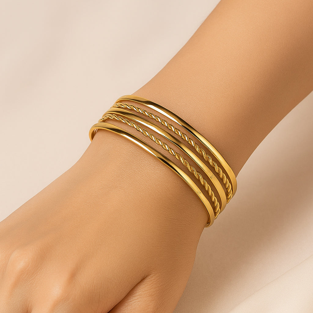 Layered Gold Cuff Bracelet
