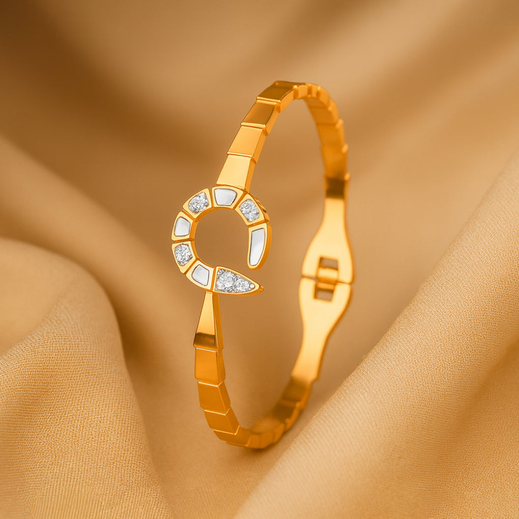 Crystal Snake - Statement Gold Bracelet