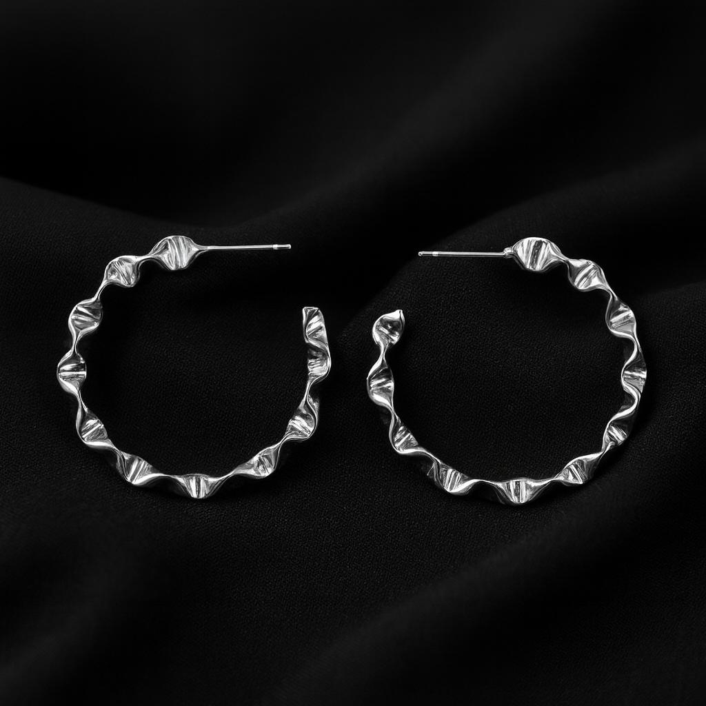 Moonlit Glam Hoops Earrings