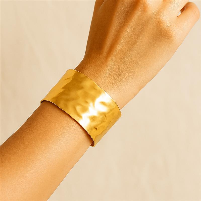Golden Ripple Cuff Bracelet