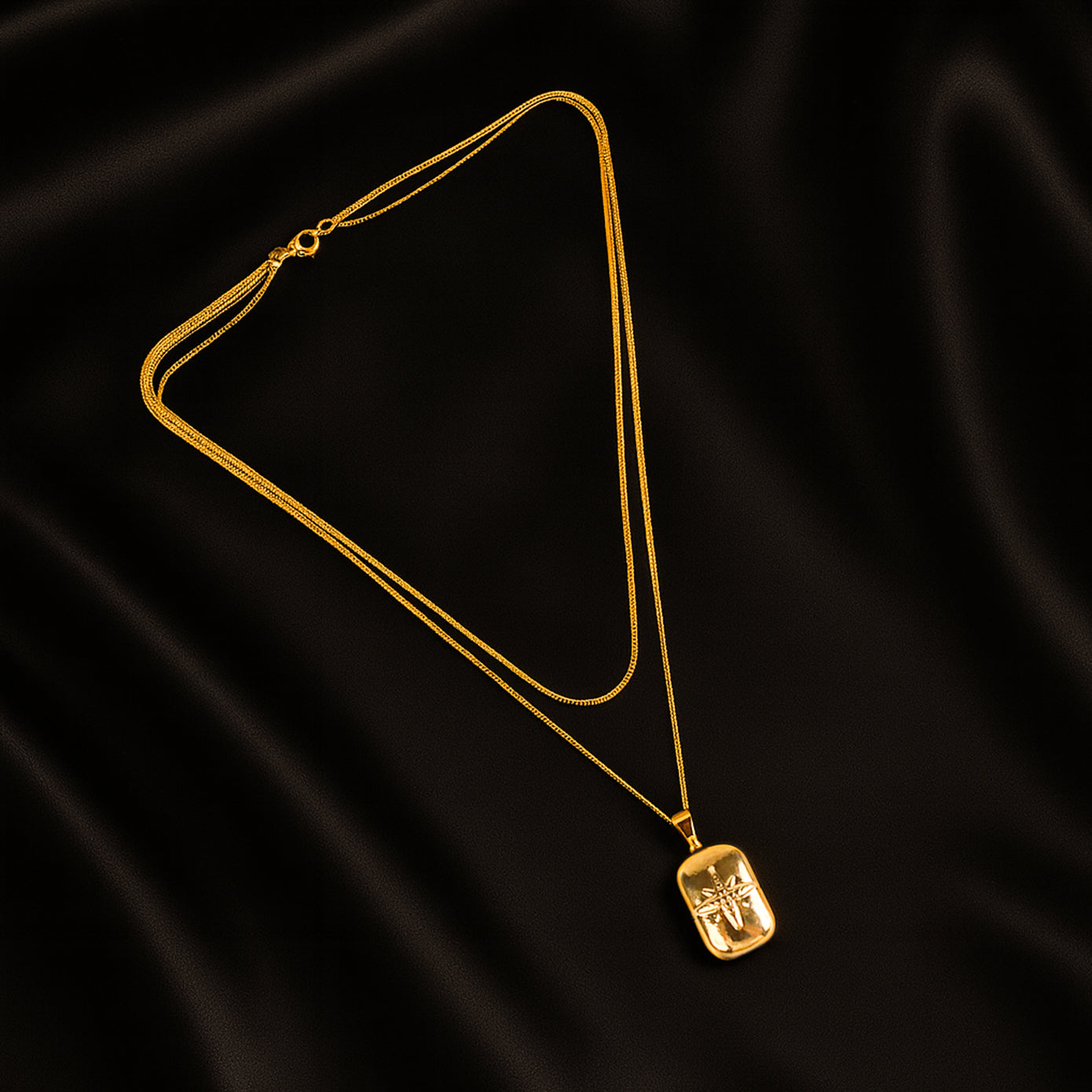 North Star - Studded Gold Layered Pendant