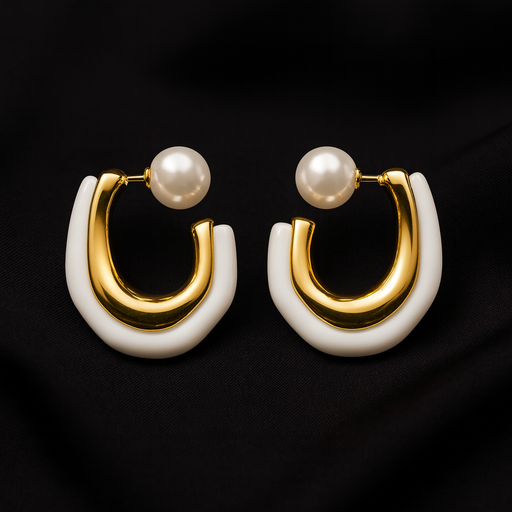 Double Sided Silver Earrings